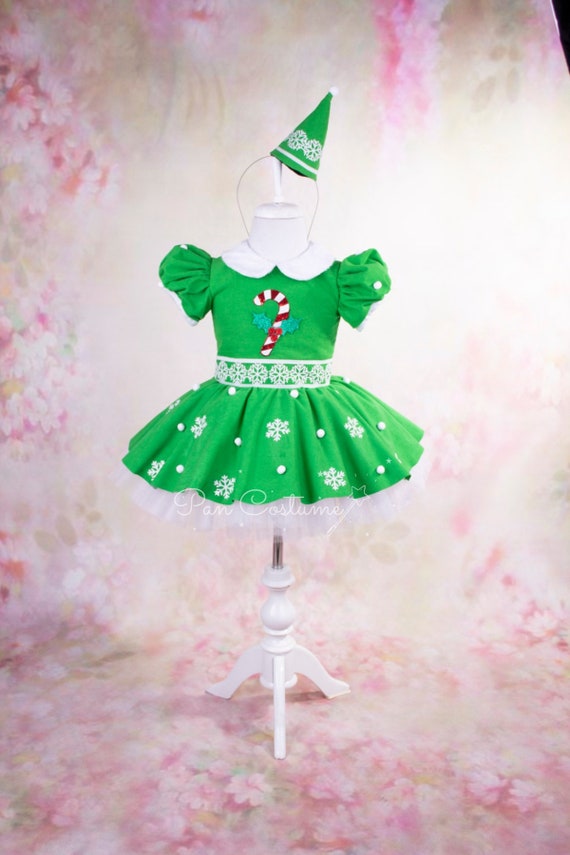 Elf Girl Dress Christmas Elf Costume for Toddler Green Elf | Etsy