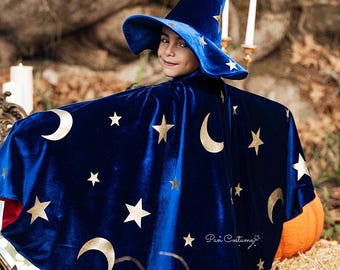 Costume da mago per compleanno e cappello da mago, mantello da mago per bambini - Italia