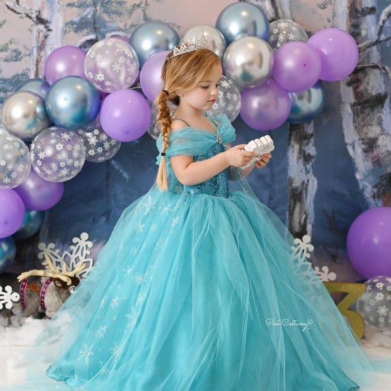 Frozen Princess Dress Disney Frozen Dressing Gown Disney Girls Princess  Frozen Dress Elsa Anna Party Wedding