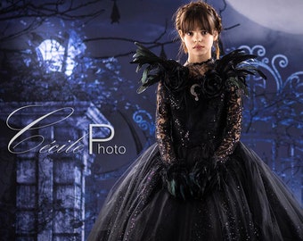 Wednesday Girl Dress, Queen of Night Costume, Evil Costume