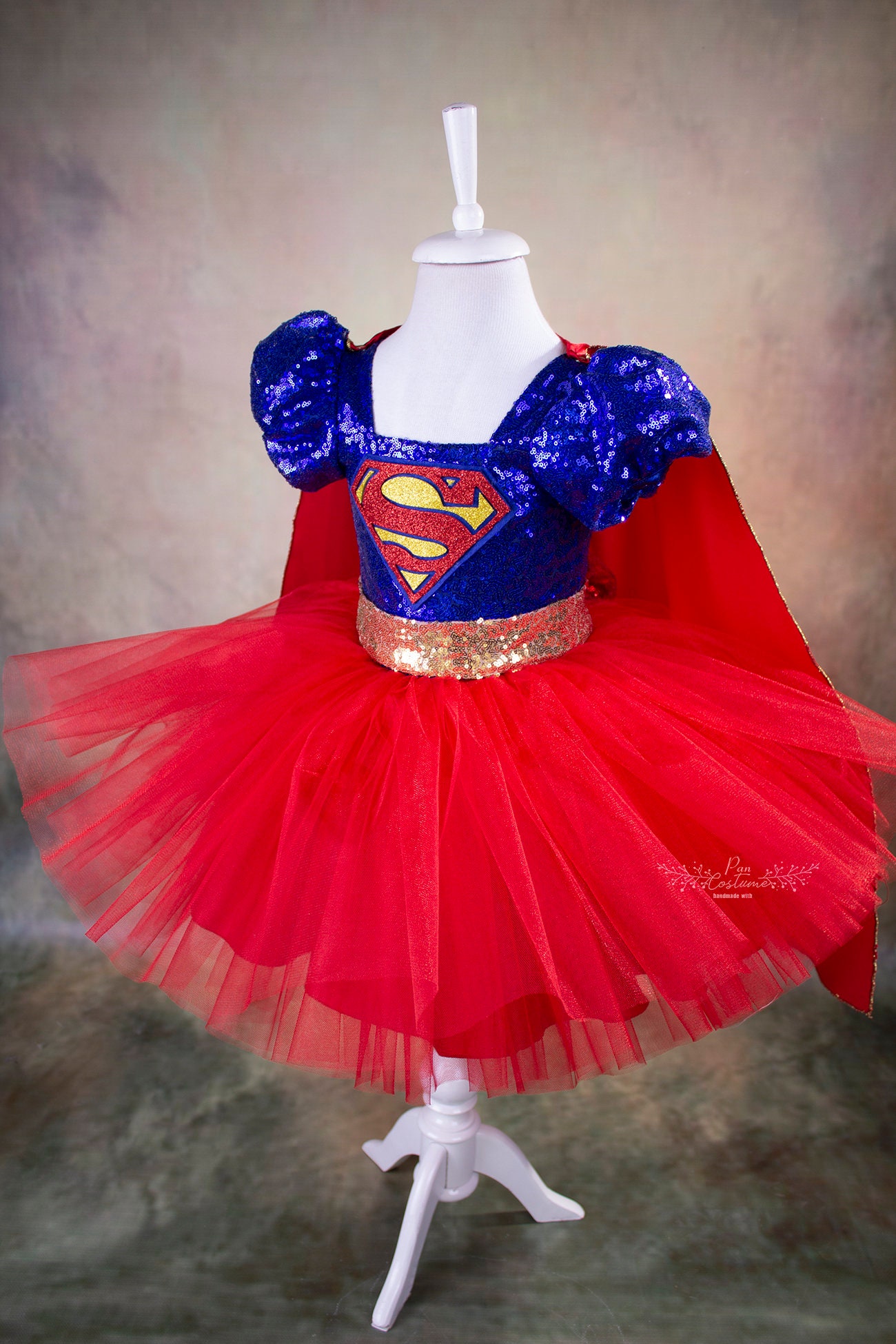 Super Girl Superhero Tutu Dress Costume de Super-héros fait à la