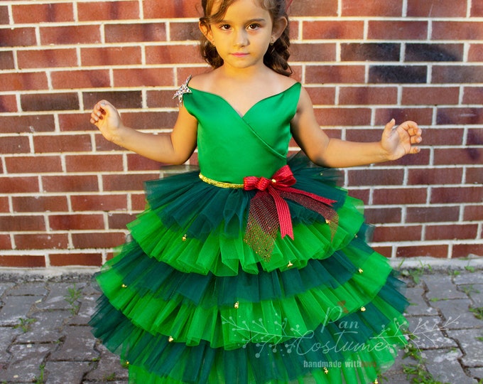Featured listing image: Green Christmas Tutu Dress: Holiday Party Gown