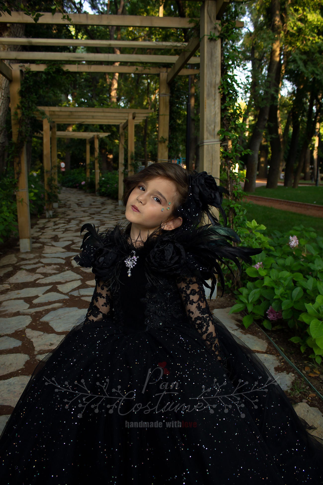 Gothic Girl Dress, Gothic Halloween Costume, Black Princess Dress