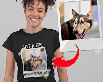 Just A Girl Who Loves Her Dog Shirt, Personalized Dog Gift Shirt, Custom Dog Shirt, Personalized Gifts, V-Neck, Tank Top, Sweatshirt, Hoodie