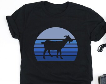 Retro Blue Goat T Shirt, Goat Shirt, Goat Gifts, Goat Retro Shirt, Goat Shirts, Goat Lover Gift, V-Neck, Tank Top, Sweatshirt, Hoodie