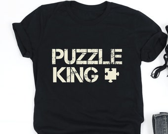 Puzzle King Shirt, Jigsaw Puzzle Shirt, Puzzle Lover Gift, King Shirt, Mens Shirt, V-Neck, Tank Top, Sweatshirt, Hoodie
