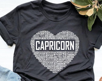 Capricorn Shirt, Capricorn Zodiac, Capricorn Heart Traits & Characteristics Shirt, Gift, V-Neck, Tank Top, Sweatshirt, Hoodie