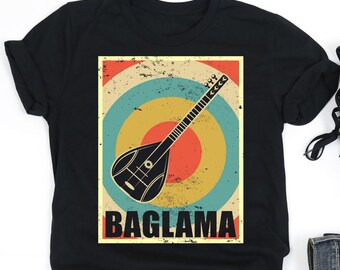Retro Baglama Shirt, Baglama Player Shirt, Baglamaci Shirt, Baglama Musician Gift, V-Neck, Tank Top, Sweatshirt, Hoodie