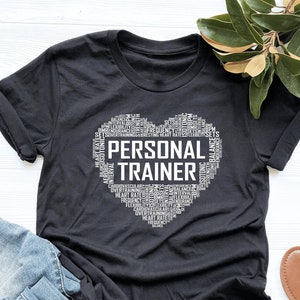 Personal Trainer Heart Shirt, Fitness Lover Shirt, Personal Trainer Gift, V-Neck, Tank Top, Sweatshirt, Hoodie