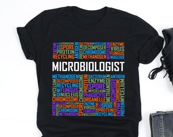 Microbiologist Words Shirt, Microbiologist Shirt, Microbiology Gift, Microbiologist Gift, V-Neck, Tank Top, Sweatshirt, Hoodie