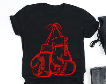 Boxing Gloves Red Shirt, Boxing Shirt, Boxing Gift, Boxing Athlete Gift, V-Neck, Tank Top, Sweatshirt, Hoodie