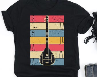 Baglama Retro Shirt, Baglama Player Shirt, Baglamaci Shirt, Baglama Musician Gift, V-Neck, Tank Top, Sweatshirt, Hoodie