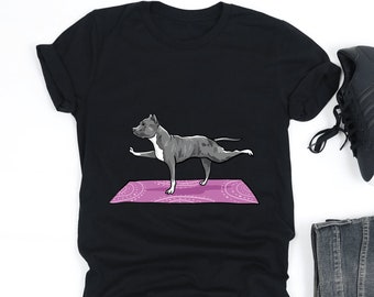 Pitbull Yoga Shirt, Pitbull Shirt, Dog Owner Shirt, Pitbull Mom Shirt, Yoga Meditation, Yoga Lover Gift, V-Neck, Tank Top,Sweatshirt,Hoodie
