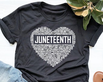Juneteenth Heart Shirt, Juneteenth Shirt, Juneteenth Tshirt, Juneteenth Gifts,  V-Neck, Tank Top, Sweatshirt, Hoodie