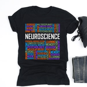 Neuroscience Words Shirt, Neuroscience Lover Shirt, Neurology Neuroscientist Gift, V-Neck, Tank Top, Sweatshirt, Hoodie