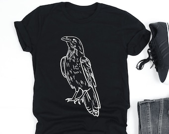 Crow Line Shirt, Crow Tshirt, Crow Shirt, Crow Lover Shirt, Raven Gift, Bird Lover Gift, Crow Lover Gift, V-Neck, Tank Top,Sweatshirt,Hoodie