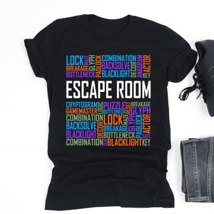 Escape Room Words Shirt, Escape Room Shirt, Puzzle Games, Escape Room Shirts, Escape Room Gift, V-Neck, Tank Top, Sweatshirt, Hoodie