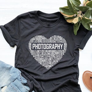 Photography Heart Shirt, Photography Gifts, Photographer Shirt, Photography Shirt, Photographer Gift, V-Neck, Tank Top, Sweatshirt, Hoodie