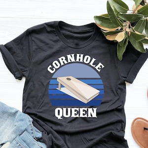 Cornhole Queen T Shirt, Cornhole Game Lover, Champion Gift, V-Neck, Tank Top, Sweatshirt, Hoodie