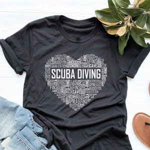 Scuba Diver Heart Shirt, Scuba Diver Gift, Scuba Diving Shirt, Scuba Diving Gift, V-Neck, Tank Top, Sweatshirt, Hoodie