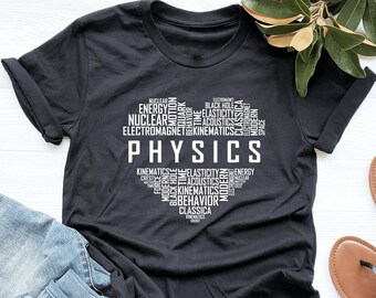 Physics Heart Shirt, Physics Lover Shirt, Science Physicist Gift, Physics Teacher Gift, V-Neck, Tank Top, Sweatshirt, Hoodie