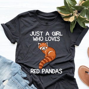 Just A Girl Who Loves Red Pandas Shirt, Red Panda Shirt, Red Panda Gifts, Womens Shirt, V-Neck, Tank Top, Sweatshirt, Hoodie