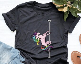 Pole Dancing Unicorn Shirt, Pole Dancing Shirt, Pole Dancer Shirt, Pole Dancing Gift, Unicorn Shirt, V-Neck, Tank Top, Sweatshirt, Hoodie