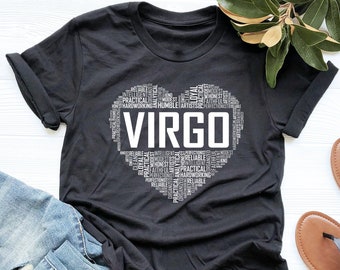 Virgo Heart Shirt, Virgo Zodiac, Zodiac Star, Virgo Traits, Virgo Shirt, Virgo Gift, V-Neck, Tank Top, Sweatshirt, Hoodie