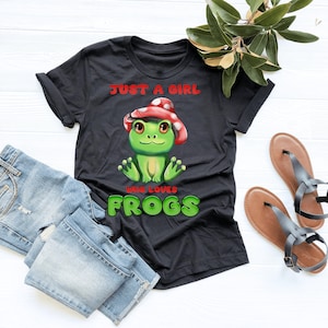 Just A Girl Who Loves Frogs Shirt, Frog Lover, Frog Shirt, Frog Lover Shirt, Frog Gifts, V-Neck, Tank Top, Sweatshirt, Hoodie