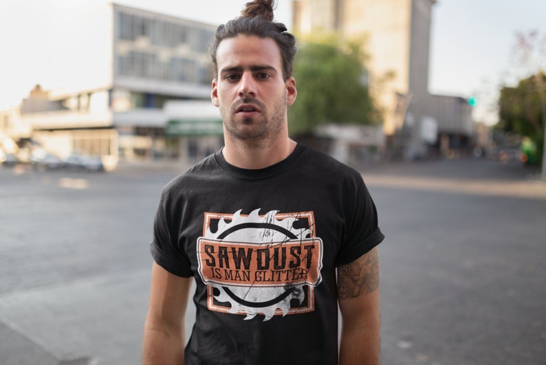 Sawdust is Man Glitter, WoodWorking Shirt, Carpenter Shirt, Carpenter T Shirt, Sawdust, Wood Worker, V-Neck, Tank Top, Sweatshirt, Hoodie afbeelding 1