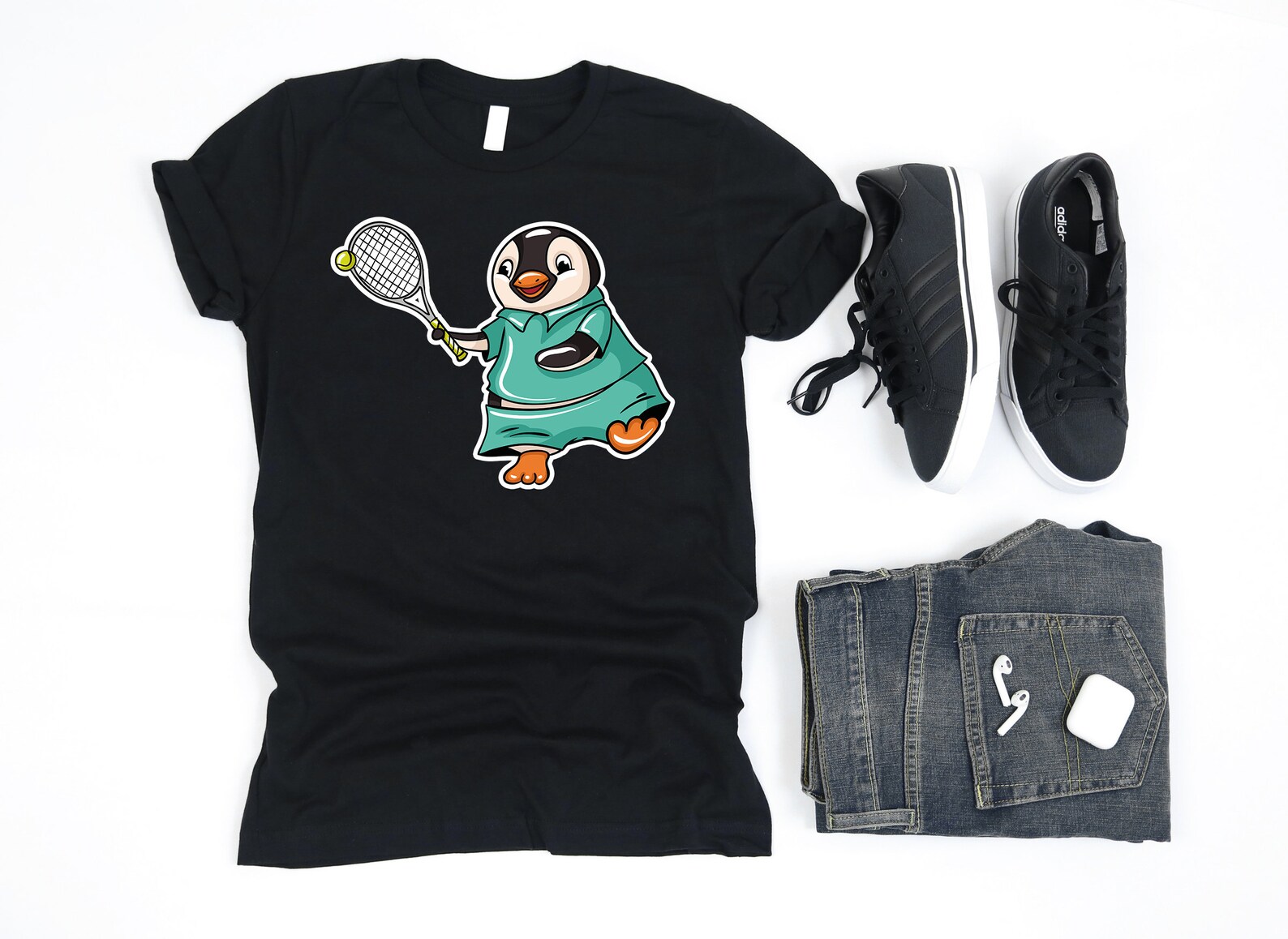 Penguin Tennis Shirt Penguin Lover Gift Tennis Lover Gift Etsy