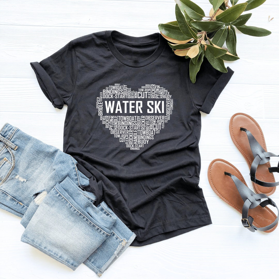 Water Ski Heart Shirt, Water Skiing Shirt, Water Ski Shirt, Water