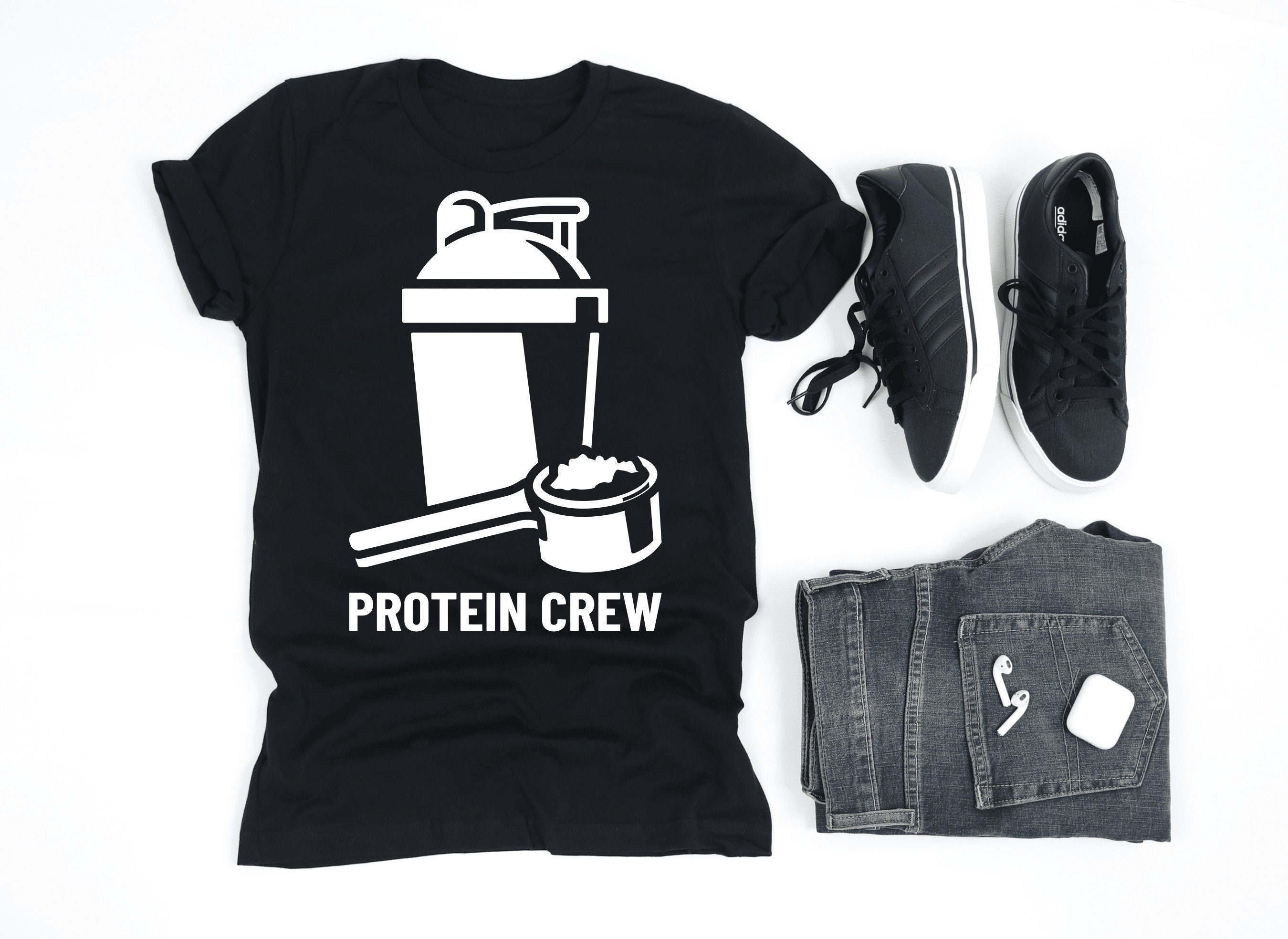 Protein Crew Shirt, Protein Shirt, Fitness Lover Gift, Gym Lover 