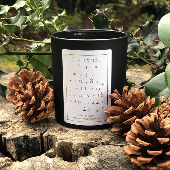 Luxury Soy Advent Candle Etsy UK