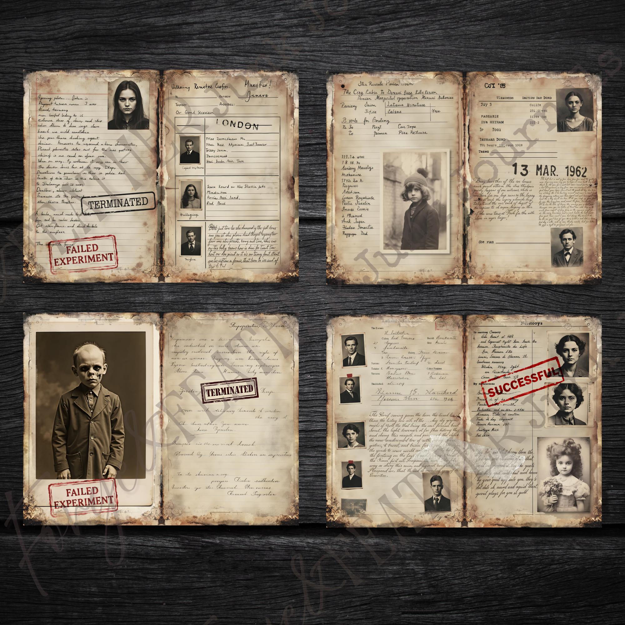 Asylum Junk Journal Pages Bundle - Creepy Lunatic Asylum - Foldable US ...
