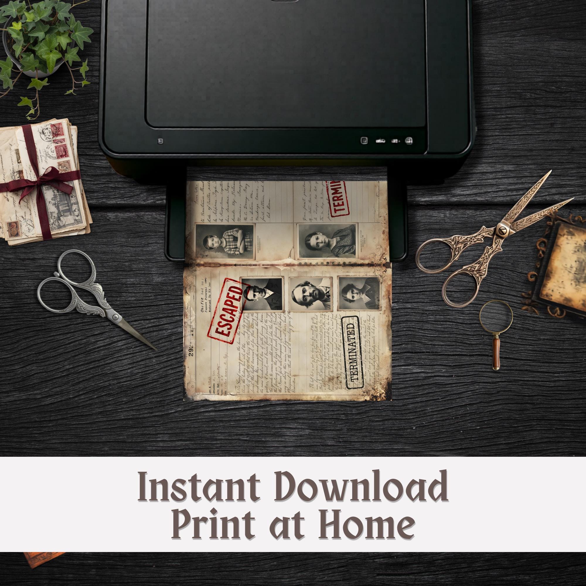 Asylum Junk Journal Pages Bundle - Creepy Lunatic Asylum - Foldable US ...