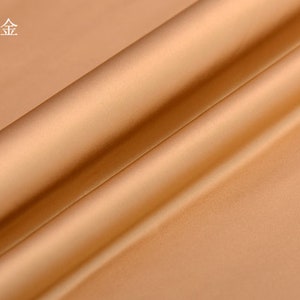 Solid Dark Gold 100% Stretch Silk Satin Lining Fabric By the Yard 16m/m Solid Lining Cloth