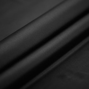 Solid Black 100% Stretch Silk Satin Lining Fabric By the Yard 16m/m Solid Lining Cloth