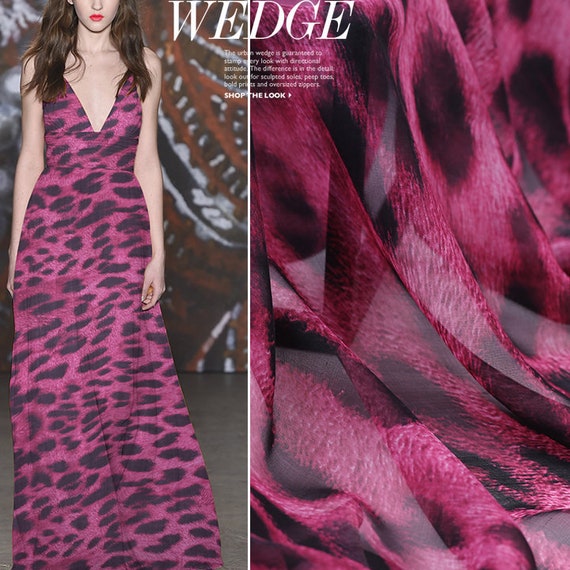 Leopard print silk chiffon cheap fabric