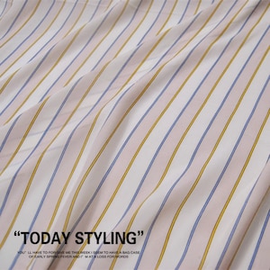 Color Stripe Silk Cotton Blend Fabric By The Yard Width 55 inch