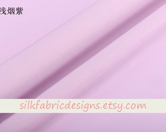 Solid Light Purple 100% Silk Crepe de Chine Fabric Width 140cm/55 inch 16 momme