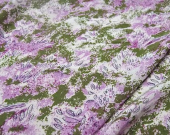 14 Momme Purple Flower Crepe De Chine Silk Fabric 114 cm wide by the Yard