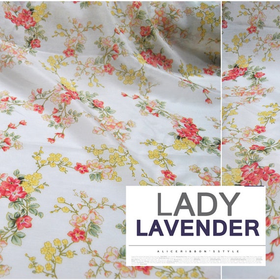 Spring Floral Cotton Blend Fabric by the yard