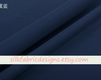 Solid Navy Blue 100% Silk Crepe de Chine Fabric Width 140cm/55 inch 16 momme