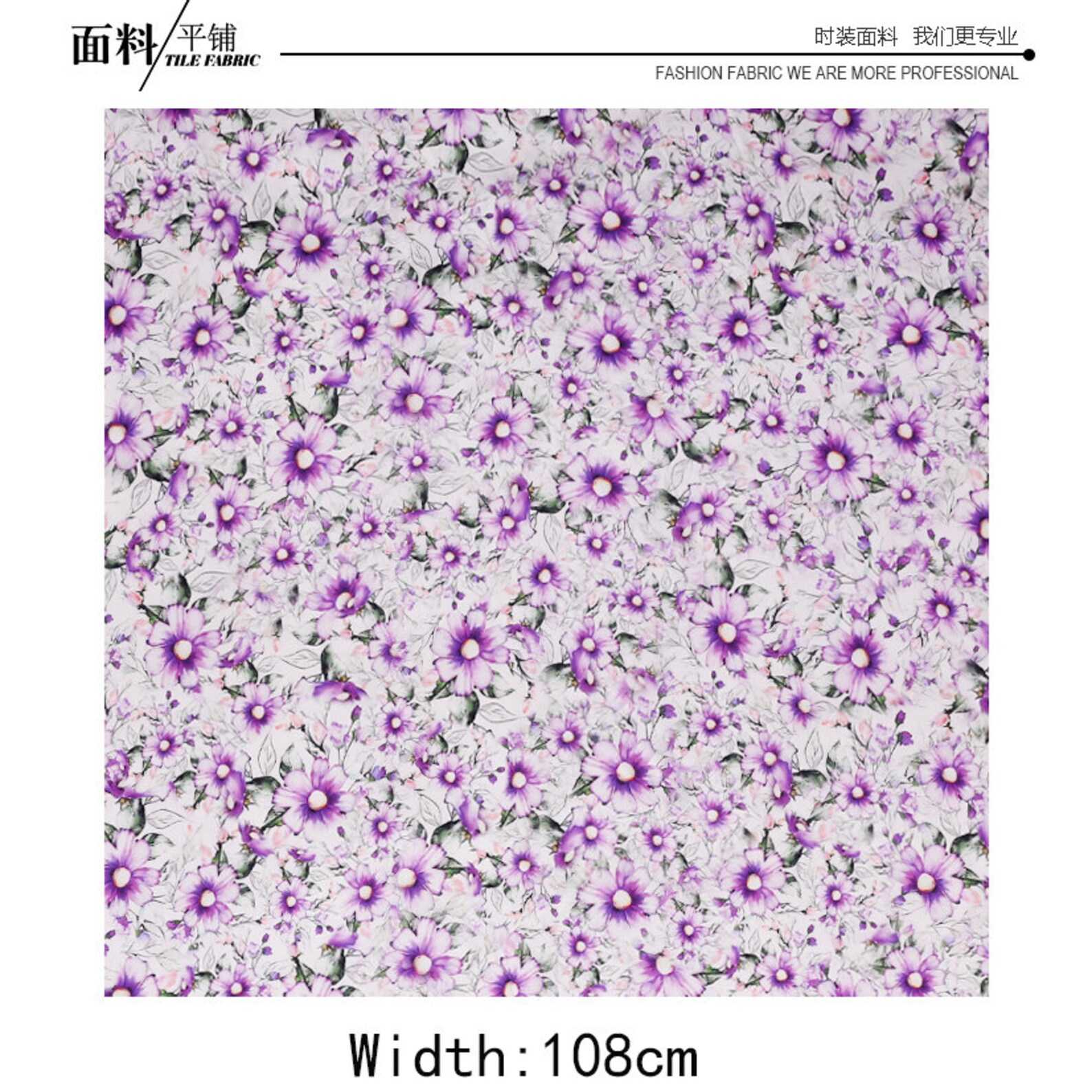 Purple Floral Print White 100% Stretch Silk Satin Fabric Width - Etsy