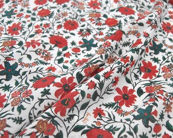 14 momme Silk Crepe de Chine Floral Leaver Print Silk Crepe de Chine Fabric by the yard Width 138 cm