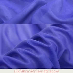 Solid Dark Blue Silk Cotton Blend Fabric Apparel Sewing Fabric Width 53 inch 9 Momme