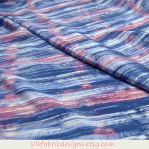 23 momme Stripe Print Silk Crepe de Chine Fabric by the yard