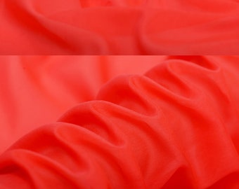 Solid Red Silk Cotton Blend Fabric Apparel Sewing Fabric Width 53 inch 9 Momme