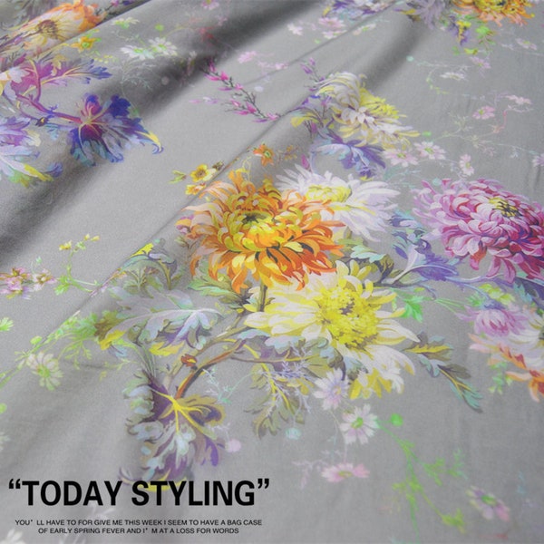 Print Silk Fabric Etsy